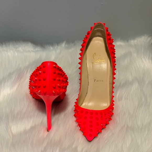 Christian Louboutin Shoes - Christian Louboutin  Studded Fluorescent Heels